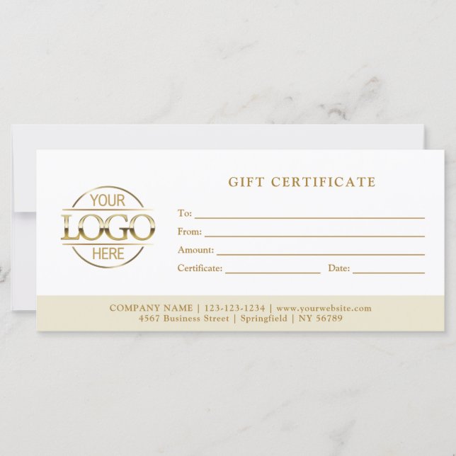 Carte Modern Minimal Beige Business Logo Gift Card (Devant)