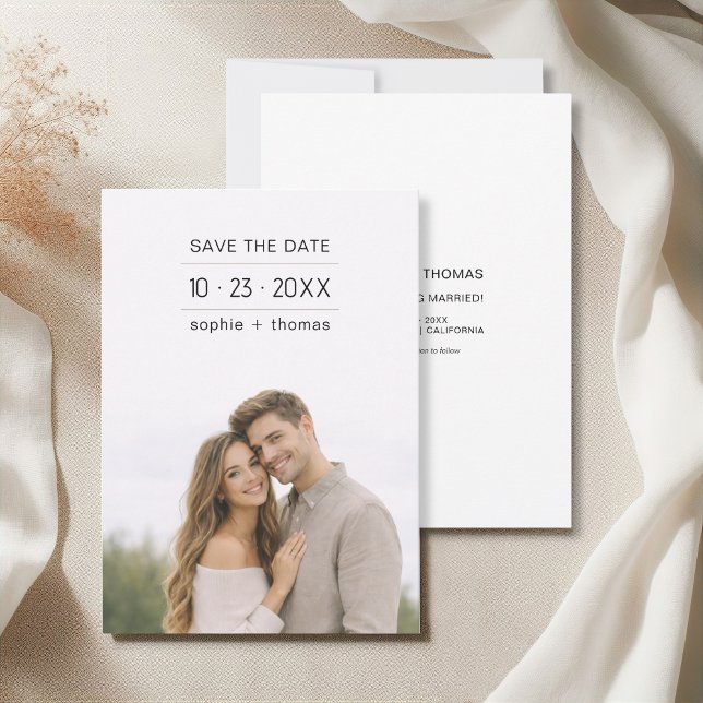 Carte Modern Minimalist Photo Save the Date (Modern Minimalist Photo Save the Date)