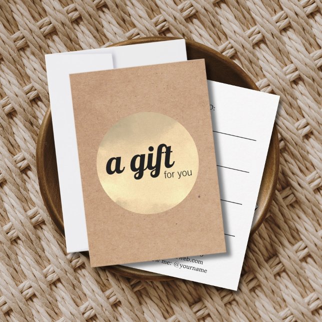 Carte Modern Printed Kraft Faux Gold Circle Bold (Créateur téléchargé)