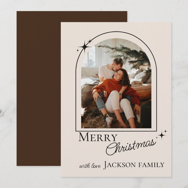 Carte Modern Retro New Year 2026 Family Photo Card (Devant / Derrière)