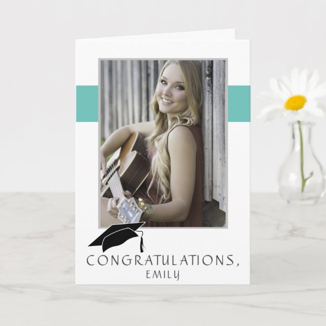 Carte Modern Simple Félicitations Graduation Photo (Petite plante)