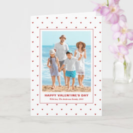 Carte Modern Simple Red Hearts Photo Valentines Day