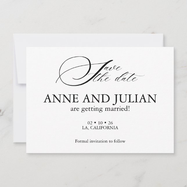 Carte Modern Simple Save the date card with Back photo (Devant)