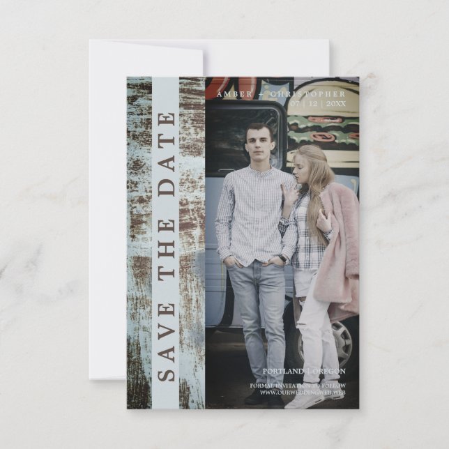 Carte Modern Urban Grunge Romantic Engaged Couple (Devant)