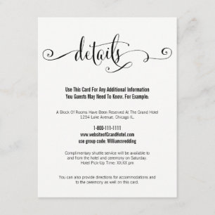 Carte Modern We Do Script Mariage Details