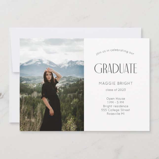 Carte Moderne 2023 diplômé Open House Celebration (Devant)