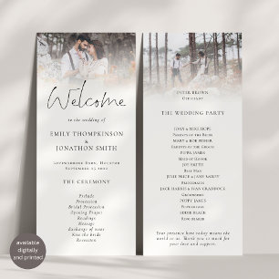 Carte Moderne 2 Photos superposition Mariage de script