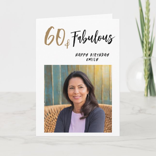Carte Moderne 60 et Fabuleux Photo 60e anniversaire (Devant)