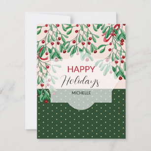 Carte Moderne aquarelle boho gui de Noël