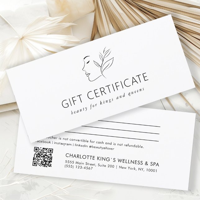 Carte Moderne, Art Line, Femme, Feuilleté, Salon, Blanc (Créateur téléchargé)