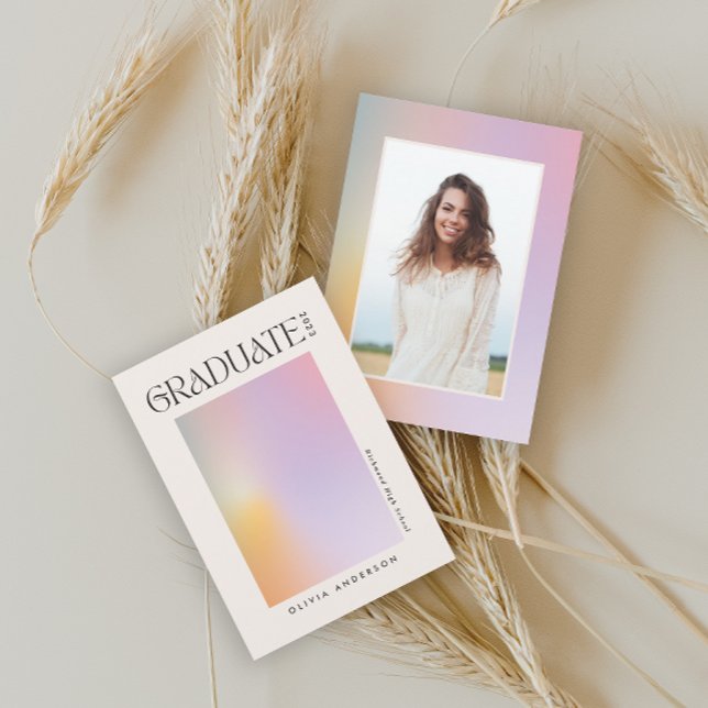 Carte Moderne aura rose coloré typographie photo girly (Créateur téléchargé)