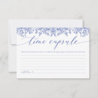Carte moderne Blue Floral Fête des mariées temps C