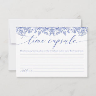Carte moderne Blue Floral Fête des mariées temps C