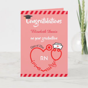 Carte Moderne Blush Pink Nurse Graduation Félicitations