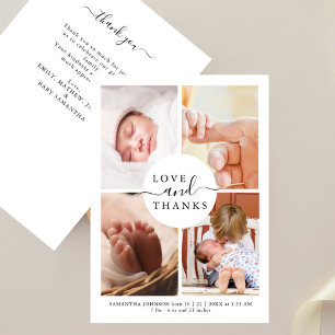 Carte Moderne Chic 4 Baby shower photo Merci