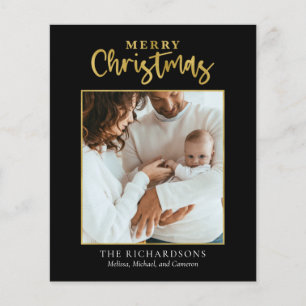 Carte moderne Christmas Photo Gold Foil
