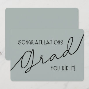 Carte Moderne Design Félicitations Gris Grad et Noir
