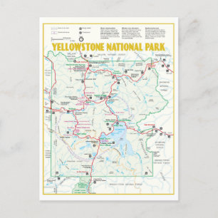 Carte moderne du parc national de Yellowstone