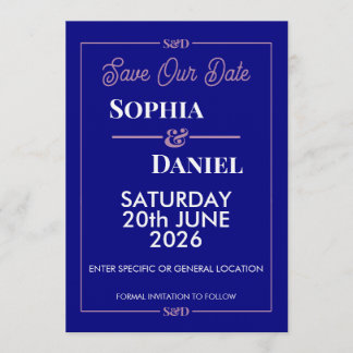 Carte moderne éditabile de mariage 'Save The Date'