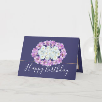 Carte Moderne élégant élégant Simple Chic Floral Anniver