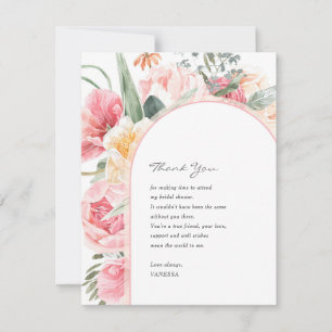 Carte Moderne élégant floral personnalisé merci