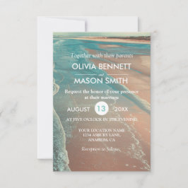 Carte moderne Fade Tropical Beach Sea Mariage Card