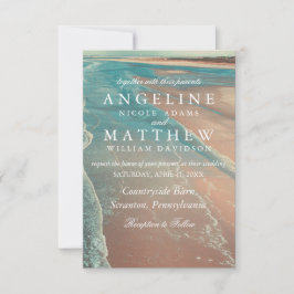 Carte moderne Fade Tropical Beach Sea Mariage Card