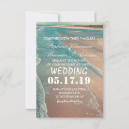 Carte moderne Fade Tropical Beach Sea Mariage Card