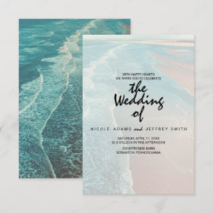 Carte moderne Fade Tropical Beach Sea Mariage Card