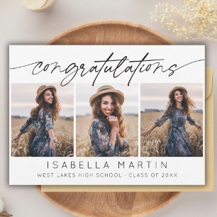 Carte Moderne Félicitations Graduation 3 Script photo