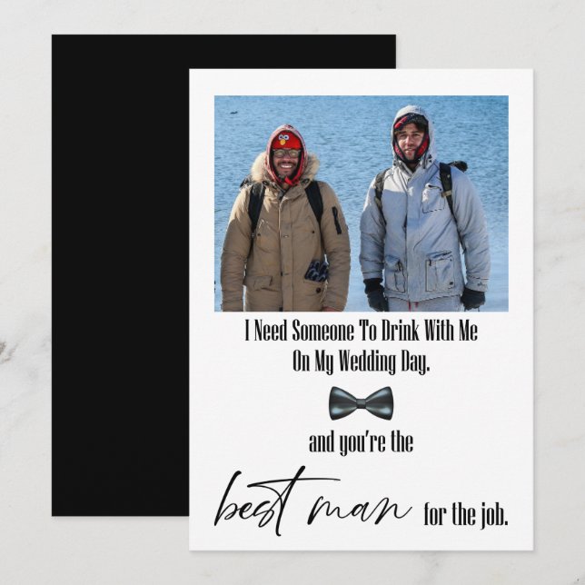 Carte Moderne Funny Meilleur Homme Proposition (Devant / Derrière)