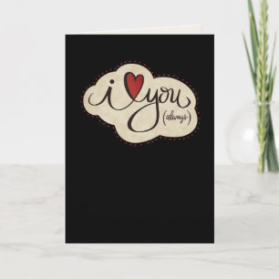 Carte Moderne Je t'aime toujours Mari Noir Épouse