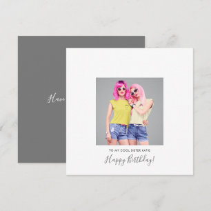 Carte Moderne Joyeux Anniversaire Soeur Nom de la photo 