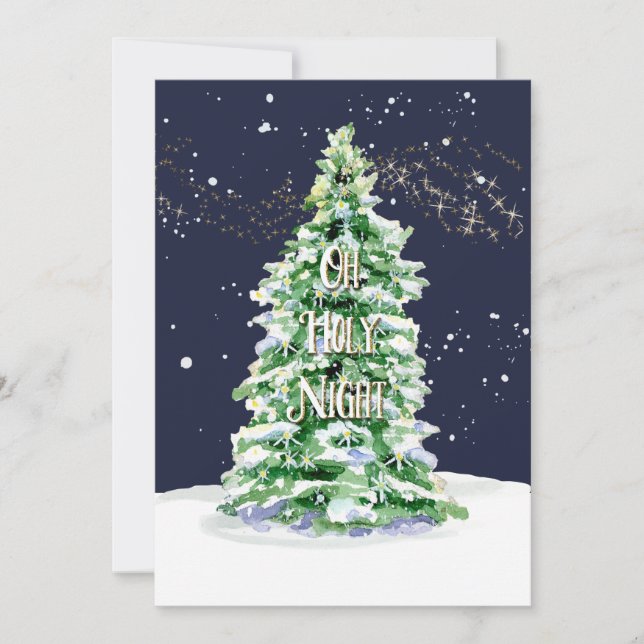 Carte Moderne Joyeux Élégant Simple Arbre de Noël Famill (Devant)