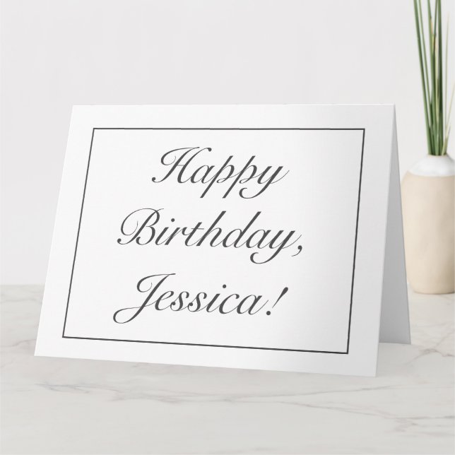 Carte Moderne minimaliste blanc Anniversaire Salutation  (Devant)