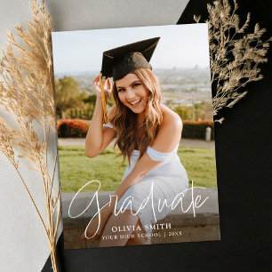 Carte Moderne minimaliste Script photo Graduation