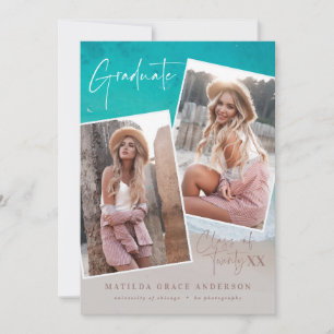 Carte Moderne multi photo graduation océan plage moderne
