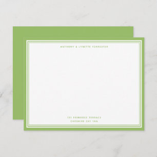 Carte moderne Olive Green Nom et adresse