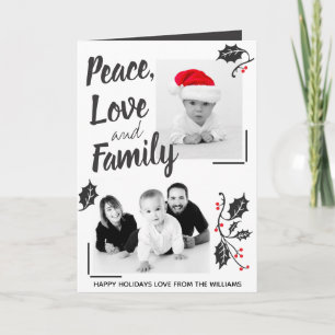 Carte Moderne Paix Amour et Famille Photo personnalisée