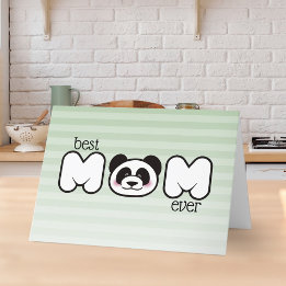 Carte Moderne Panda Joyeuse Fête des Mères Personnalisé