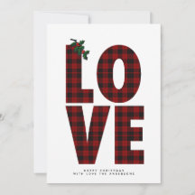 Moderne Photo Noël Buffalo Plaid AMOUR
