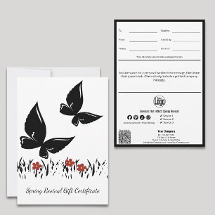 Carte Moderne Printemps Renouveau Certificat cadeau d'af