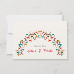 Carte Moderne Romantique Élégant Mariage de couronne flo