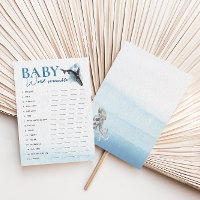 Carte moderne Rustic Ocean Word Bébé