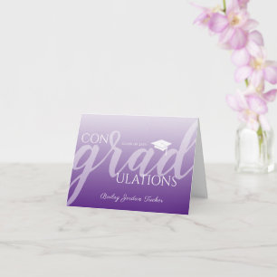 Carte Moderne Script Purple Graduation Félicitations