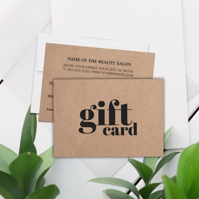 Carte Moderne Simple Imprimé Kraft Beauté (Créateur téléchargé)