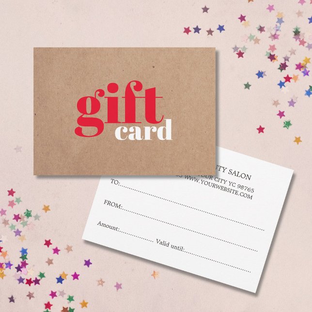 Carte Moderne Simple Kraft Rouge Blanc Beauté (Créateur téléchargé)