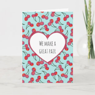 Carte Moderne & Simple Motif Cerise Pointeur Anniversair