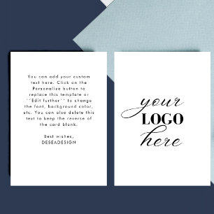 Carte Moderne Simple Votre Logo / Photo Custom Business
