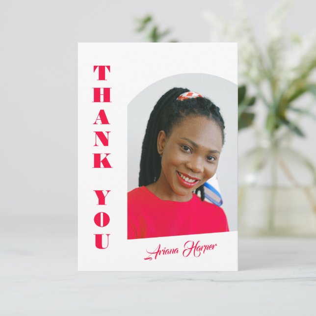 Carte Moderne tendance Chic Pink Script Graduation (Debout devant)